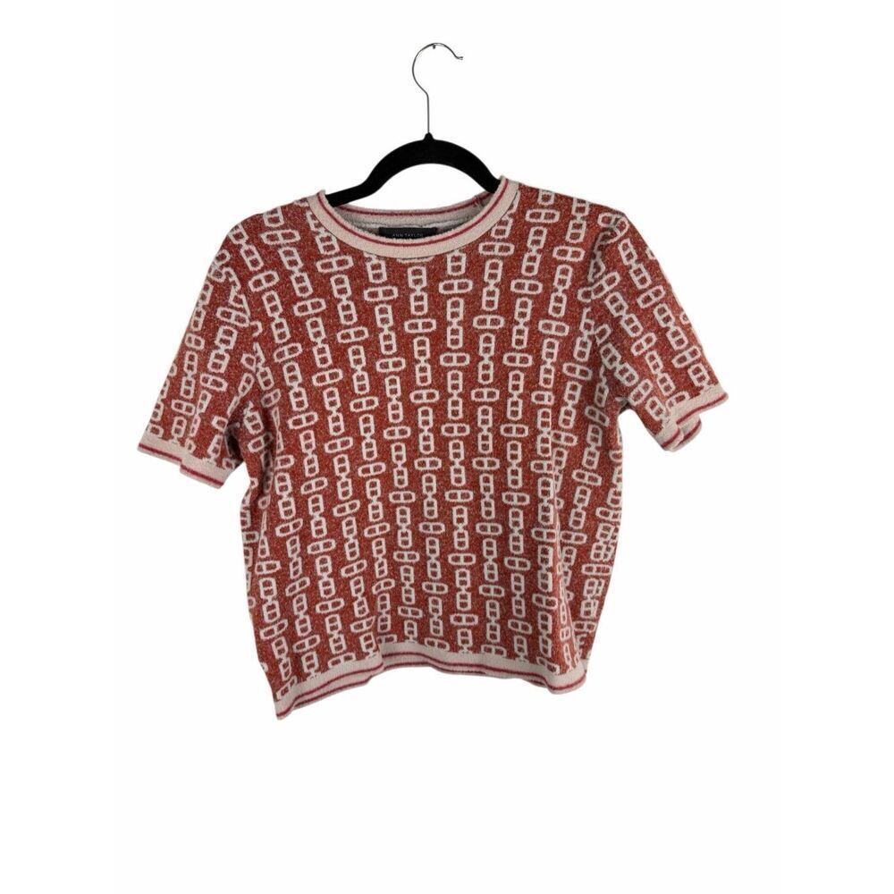 Ann Taylor Chain Short Sleeve Sweater - size M
